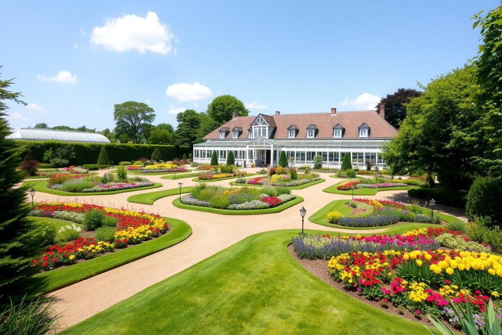 Botanical Garden in Bielefeld with colorful flowers