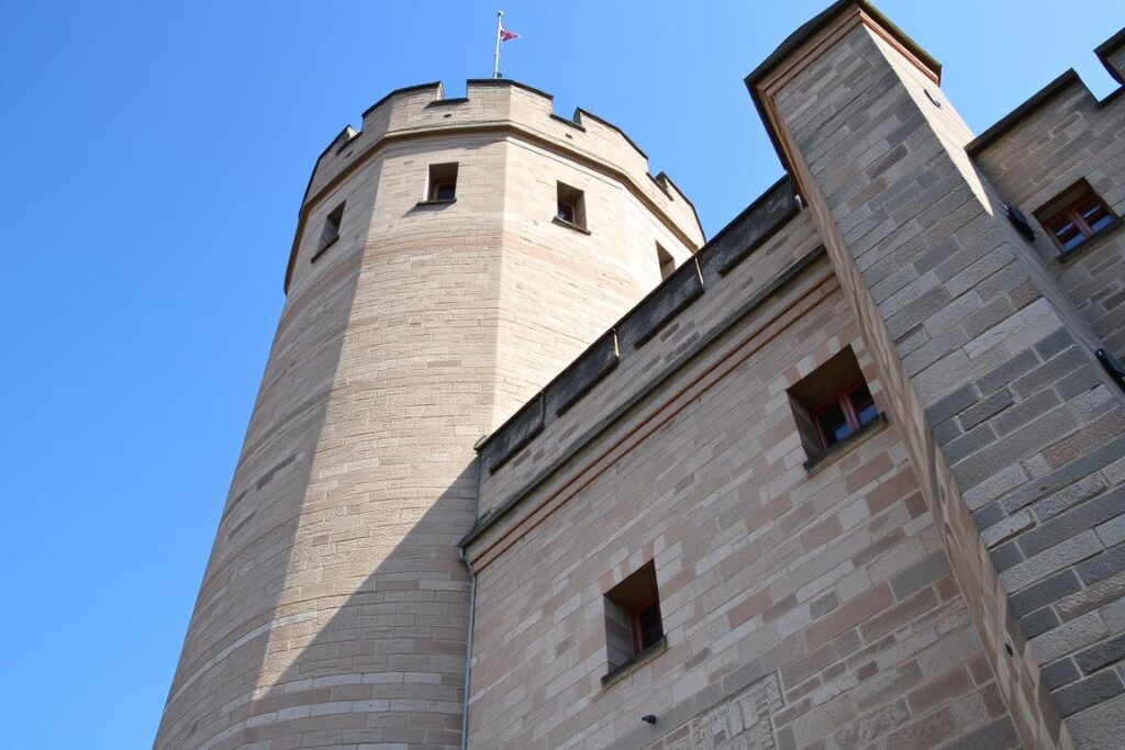 Close-up view of Sparrenburg Castle tower in Bielefeld