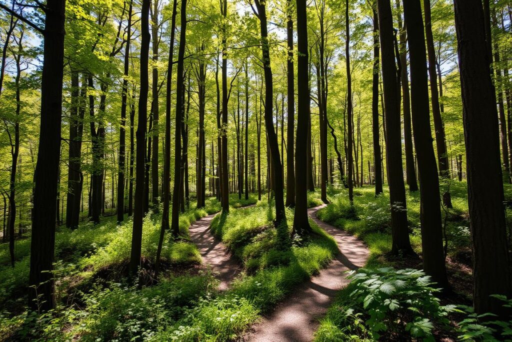 Hiking trail in Teutoburg Forest near Bielefeld