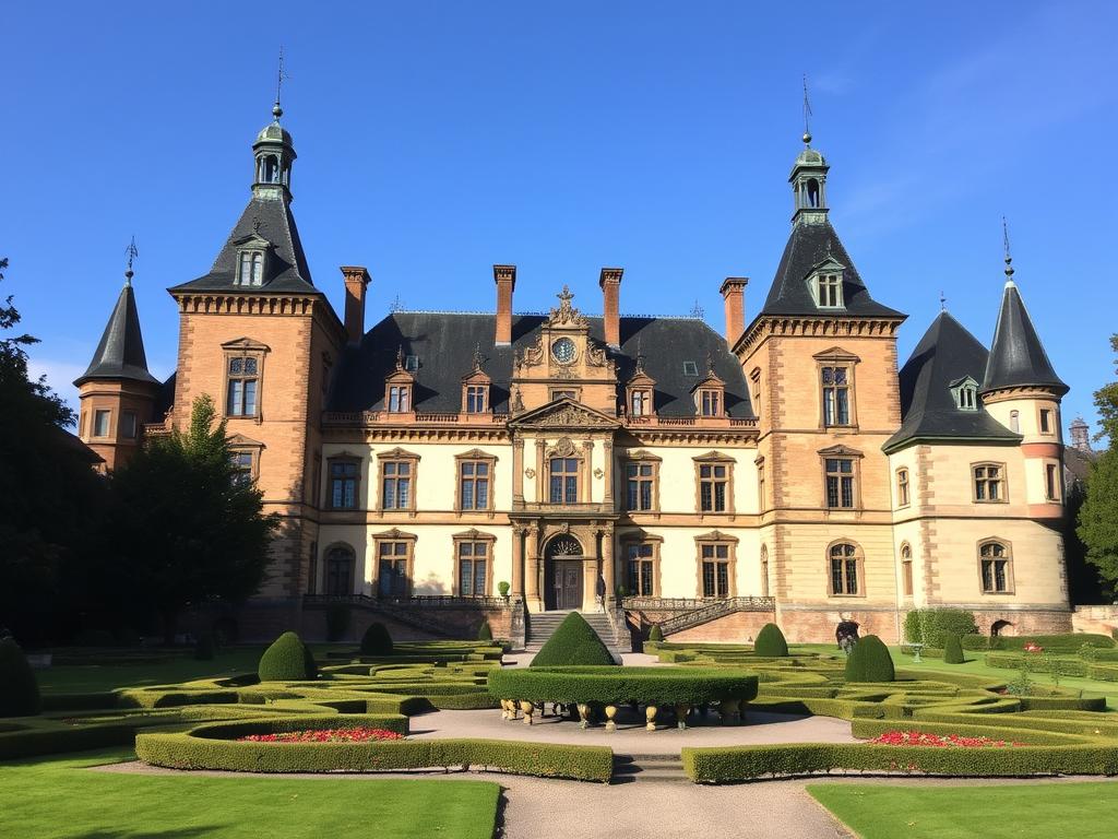 Historic Detmold Castle in Detmold, Germany with Renaissance architecture