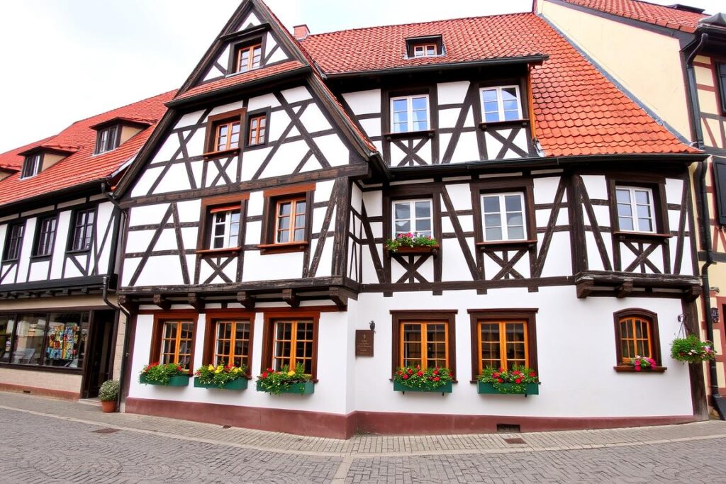 Historic building in Rollshausen, Germany showcasing traditional German architecture