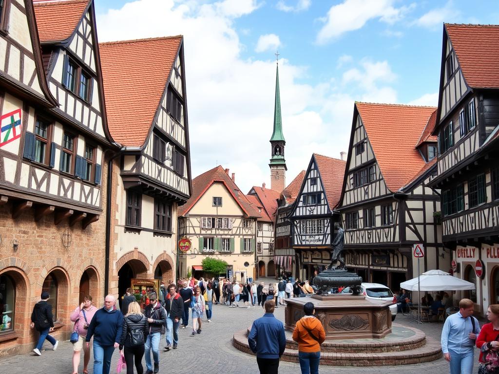 Historic center of Hameln with its famous Pied Piper attractions