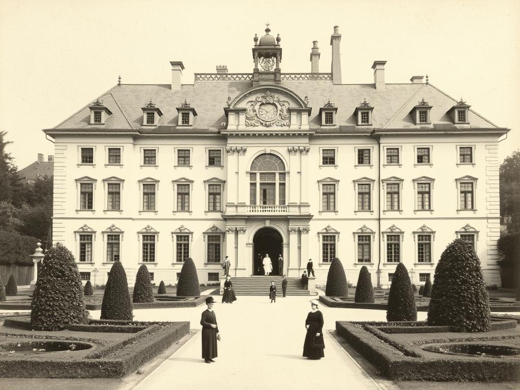 Historic photograph of Zabeltitz Palace, Germany from the early 20th century
