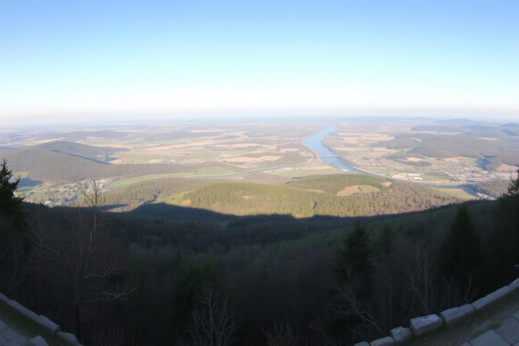 Panoramic viewpoint along the Wehl Rundweg trail in Klüt