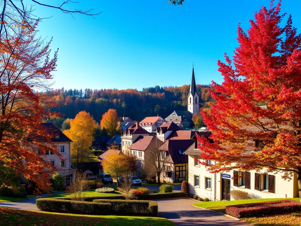 Rollshausen, Germany in autumn with colorful fall foliage