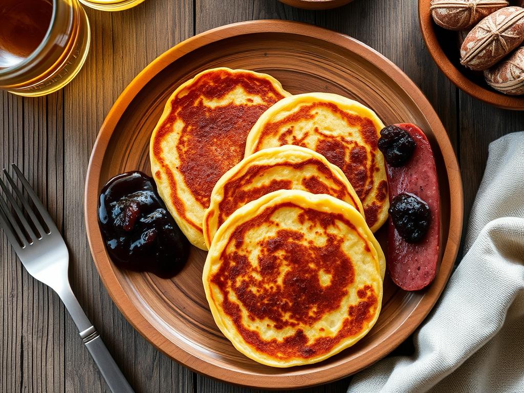 Traditional Pickert potato pancakes, a local specialty of Detmold, Germany
