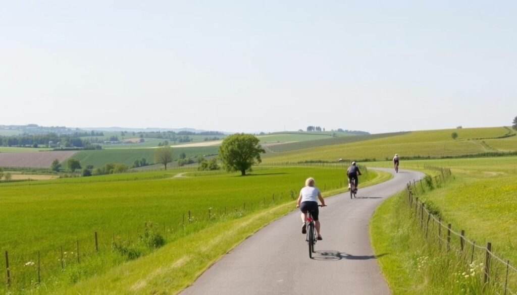Fahrradweg entlang der Landschaft bei Salzkotten, Germany