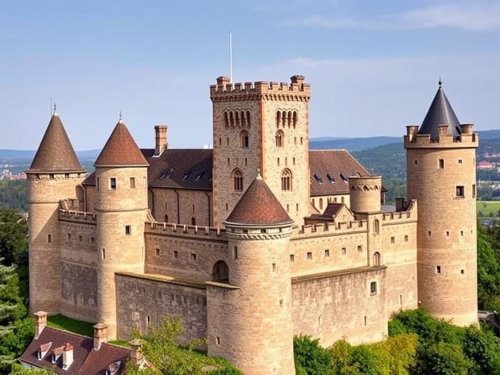 Close-up view of Sparrenburg Castle in Bielefeld, Germany showing medieval architecture