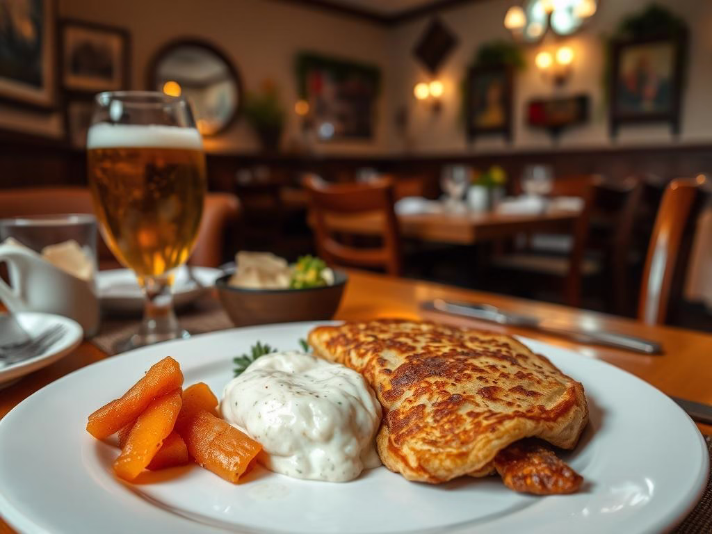 Traditional Westphalian cuisine in a restaurant in Bielefeld, Germany