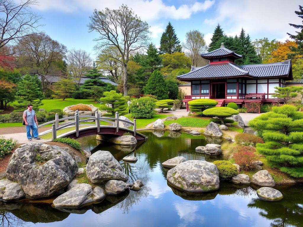 Planten un Blomen park with Japanese garden and water features